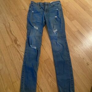 Hollister Blue Skinny Jeans Distressed Style